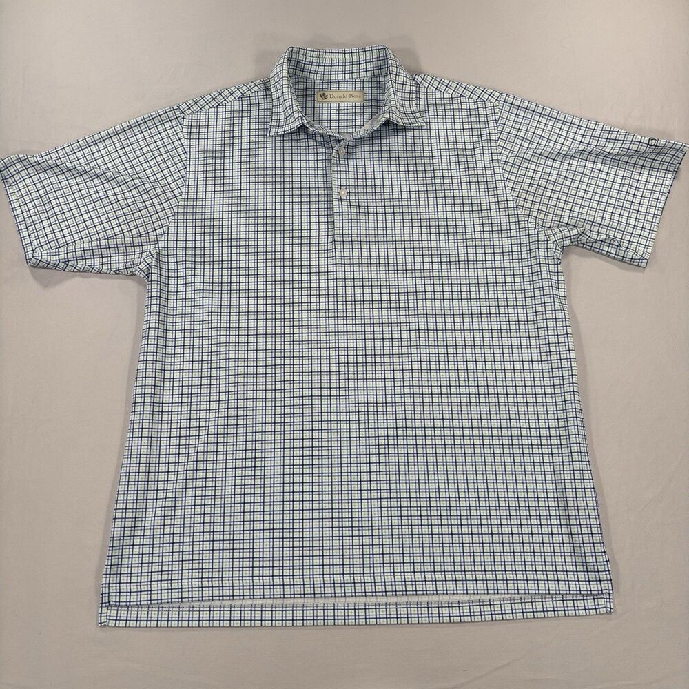 Donald Ross Sport Golf Shirt Woodland Country Club Size Large Pin Checker